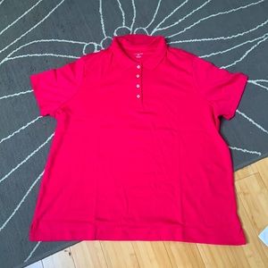 Lands End 2X short sleeve top in hot pink
